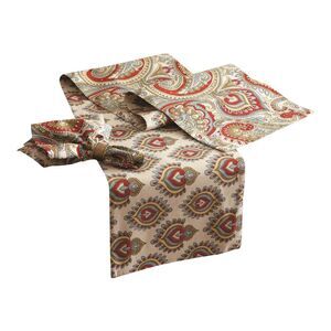 Pretty Scrollwork Nadu Brown Print 72 Inch Kitchen Dining Table Runner